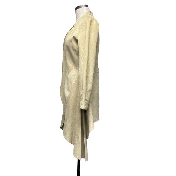 Arden B Womens Size M Tan Suede Leather Tailored Handkerchief Hem Jacket - Picture 7 of 10